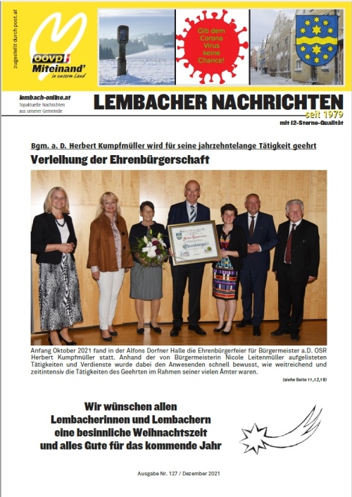 Gemeindezeitung Lembach Dezember 2021