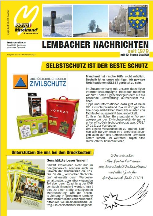 Gemeindezeitung Lembach Dezember 2022