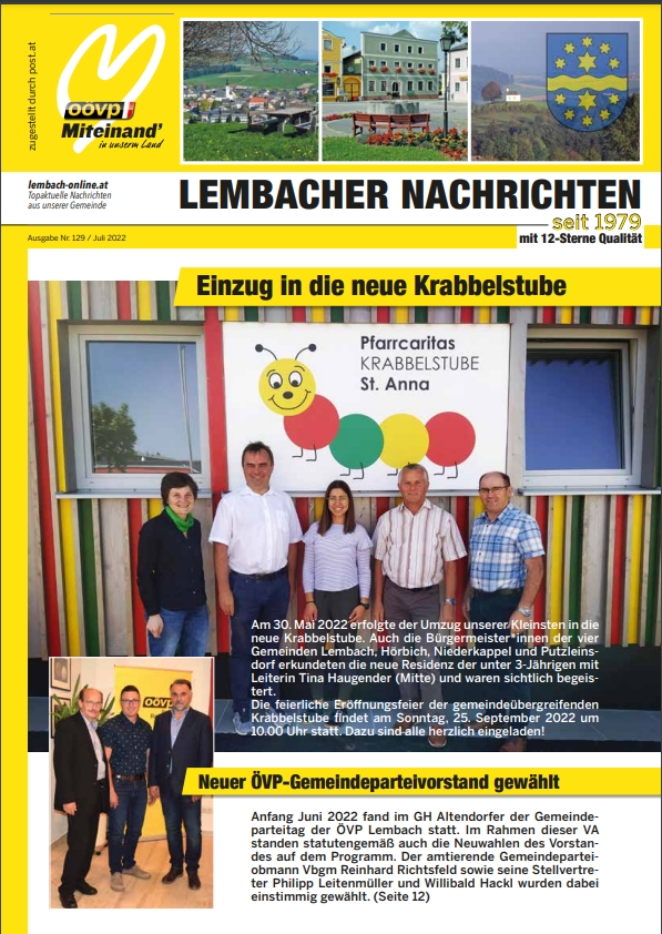 Gemeindezeitung Lembach Juli 2022