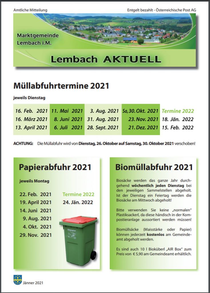 Gemeindezeitung Hörbich Januar 2021