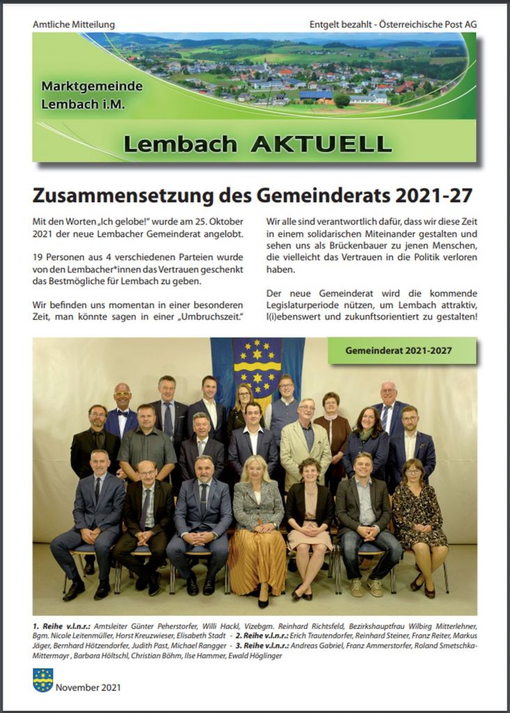 Gemeindezeitung Hörbich November 2021