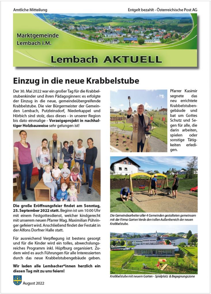 Gemeindezeitung Hörbich August 2022