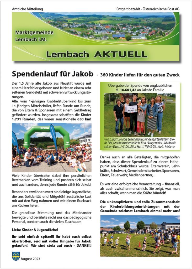 Gemeindezeitung Hörbich August 2023